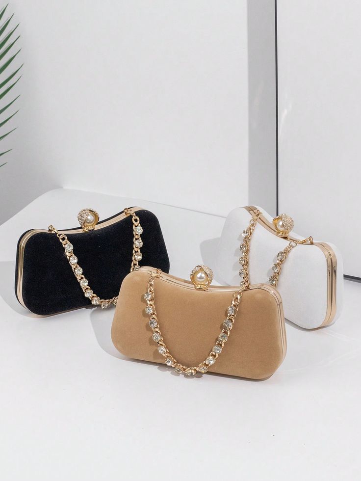 ✨ Luxury Glitter Evening Clutch Bag with Crystal Chain