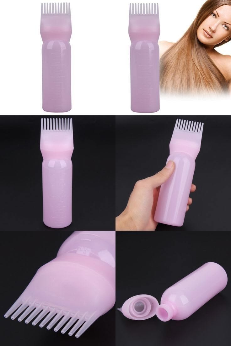 💖 Silicone Hair Oil Applicator Bottle with Comb