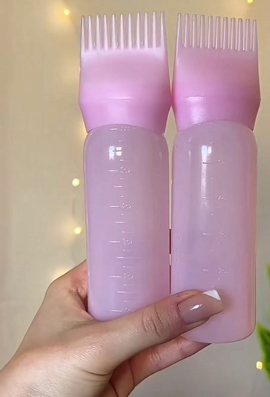 💖 Silicone Hair Oil Applicator Bottle with Comb