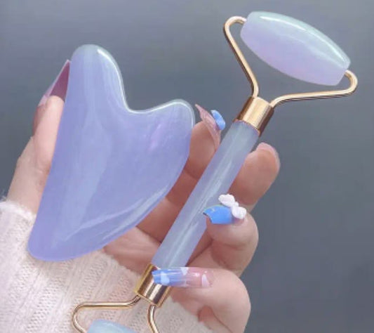 Jade Roller & Gua Sha Facial Massage Set